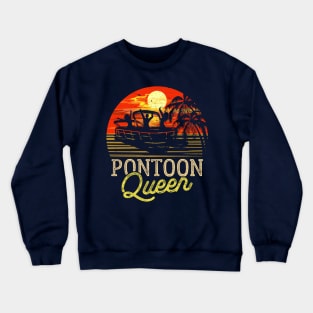 Pontoon Queen Captain Lake Pontoon Boat Crewneck Sweatshirt